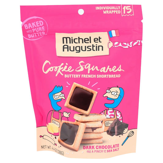 Michel et Augustin Dark Chocolate & Sea Salt Cookie Squares (6 X 4.4 OZ)