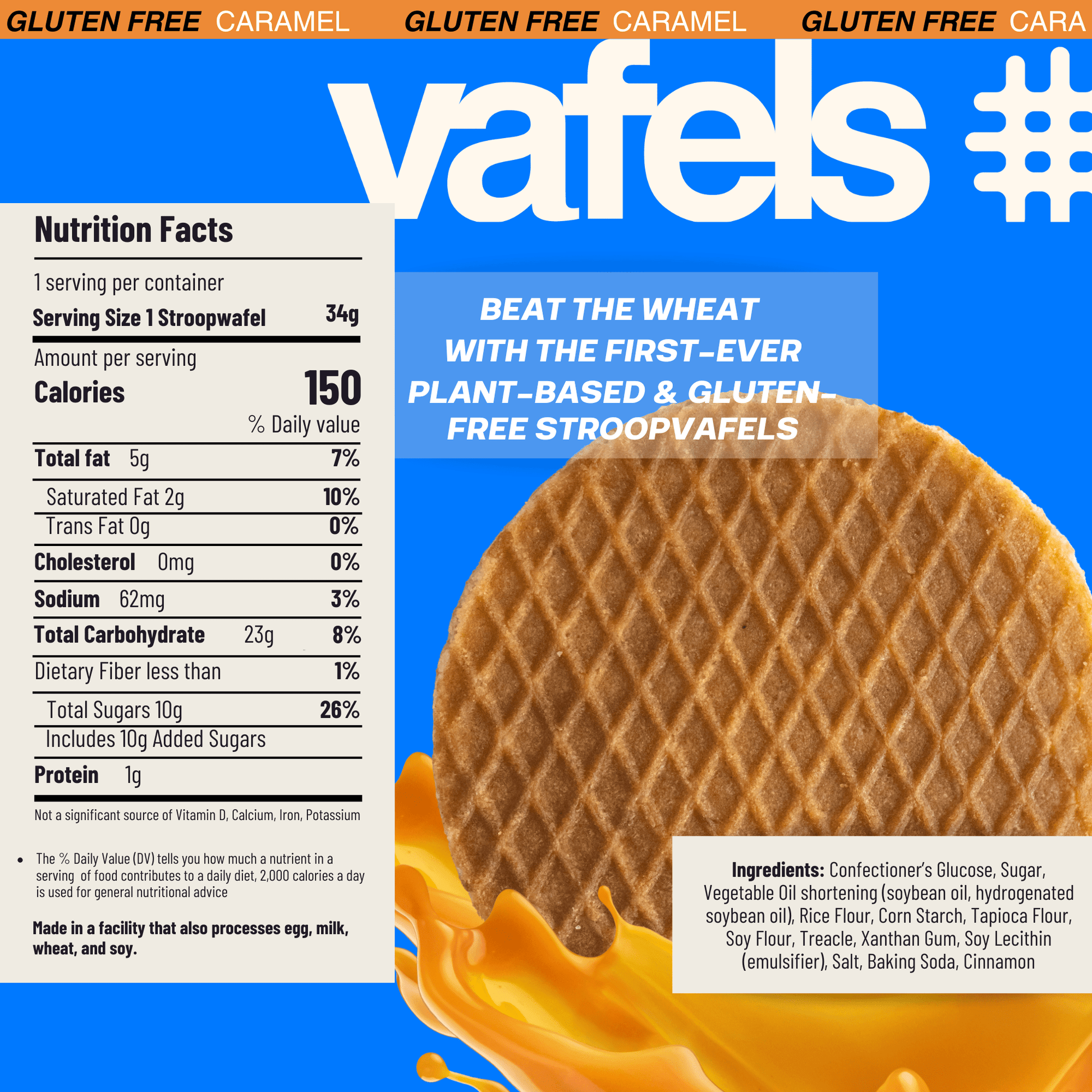 Gluten-Free Caramel Stroopvafels - Box of 10 - Snack Foods
