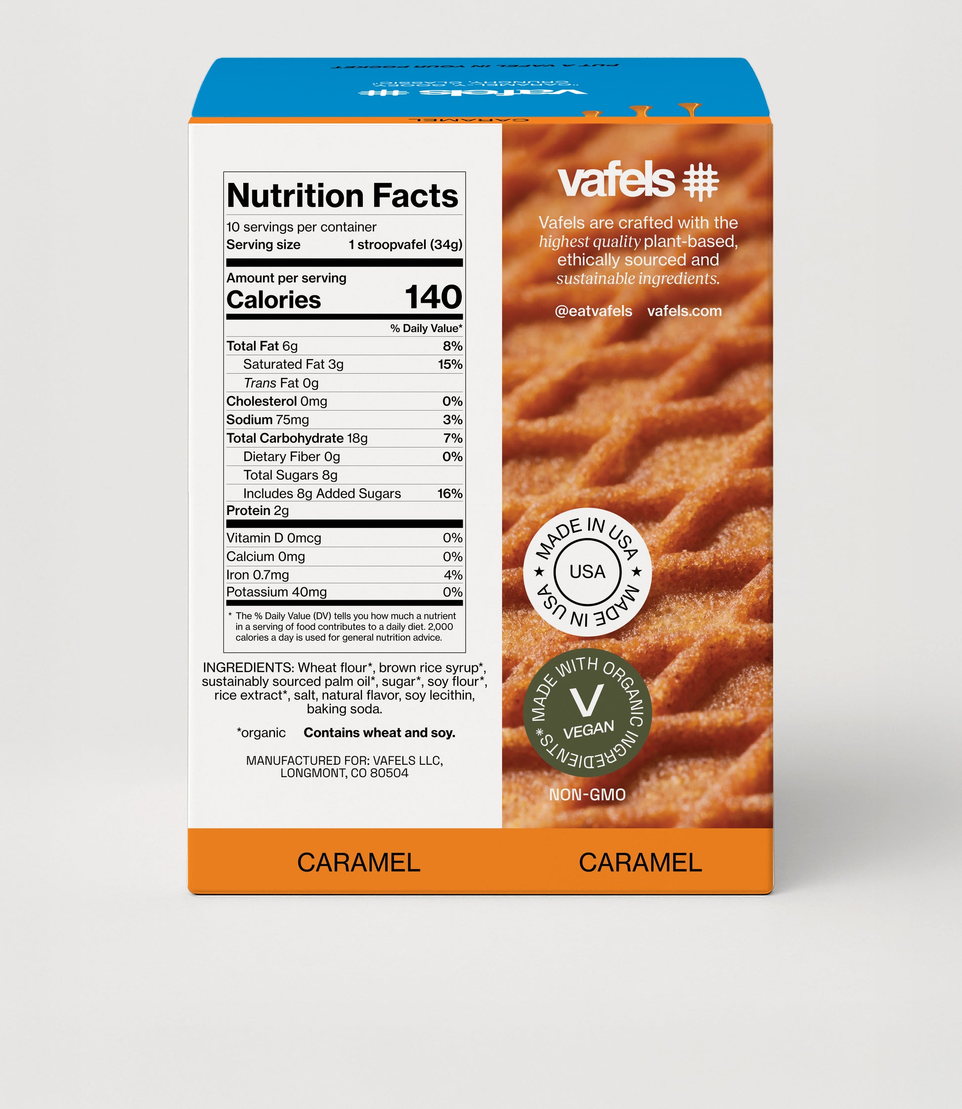Gluten-Free Caramel Stroopvafels - Box of 10 - Snack Foods
