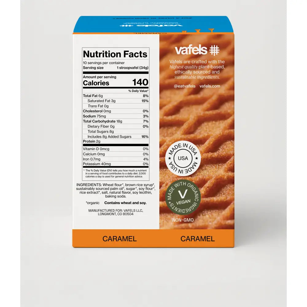 Gluten-Free Caramel Stroopvafels - Box of 10 - Snack Foods