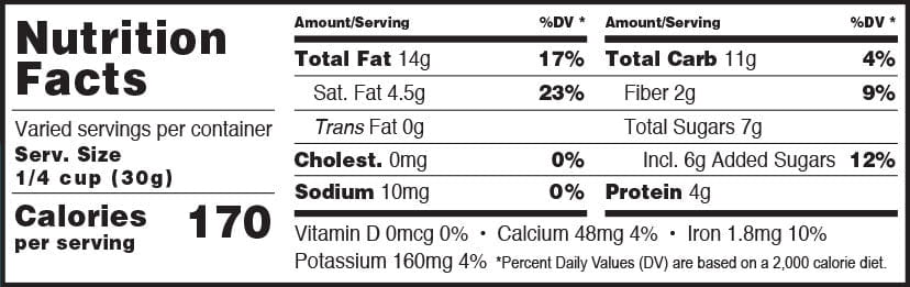 Chocolate Chunk Coconola Granola Nutrition Facts