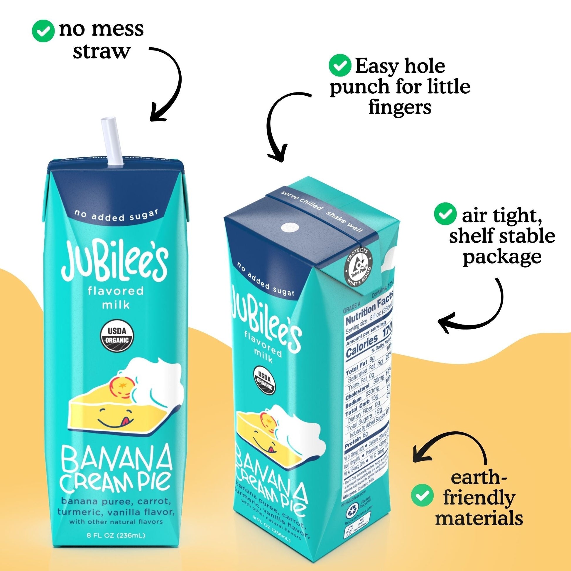 Banana Cream Pie Organic Whole Milk Boxes 12-pack - milk