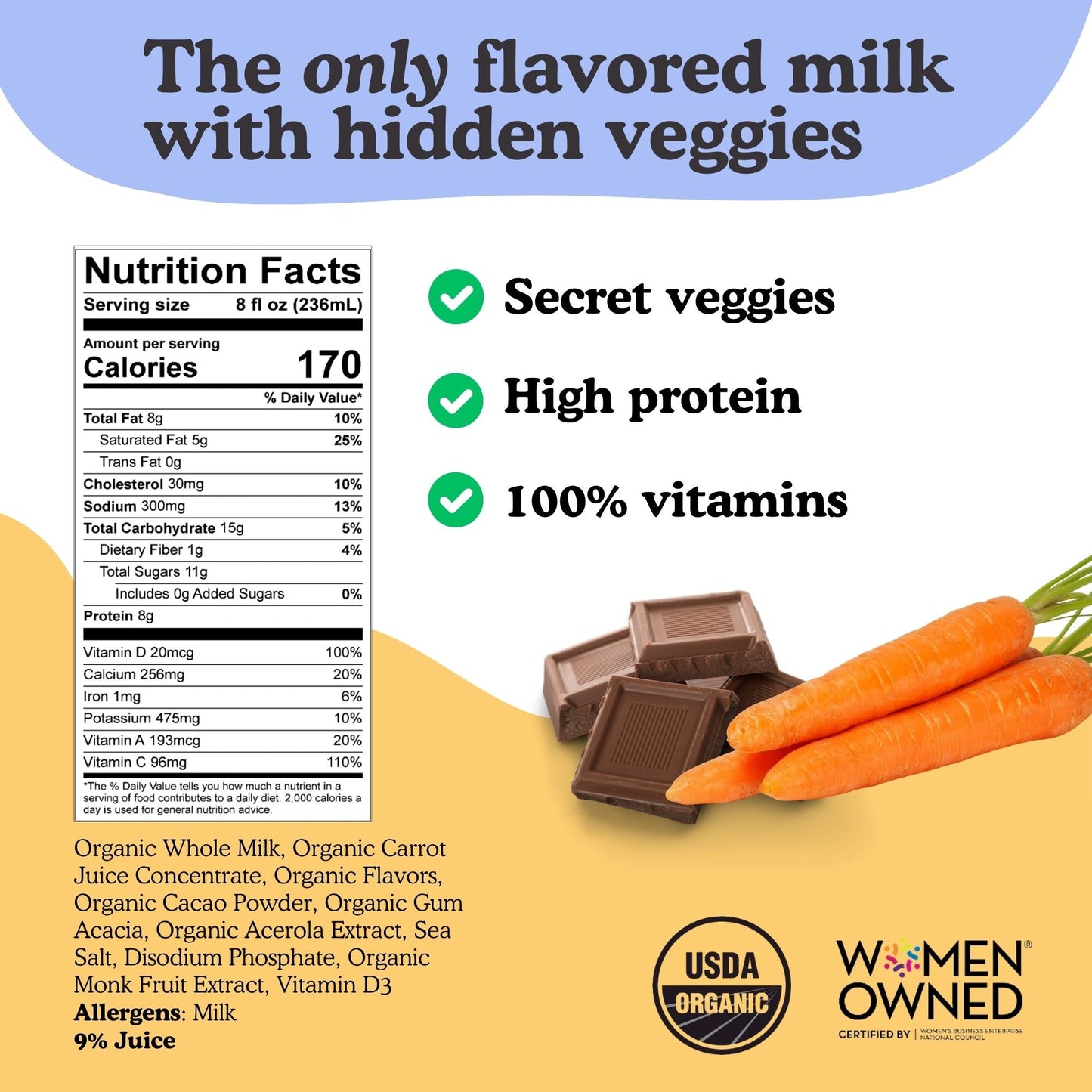 Chocolate Chip Cookie Organic Whole Milk Boxes 12-pack - milk