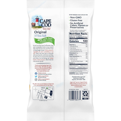 Cape Cod Kettle Cooked Potato Chips Reduced Fat - 40% Less Fat ( 8 X 5 OZ   )