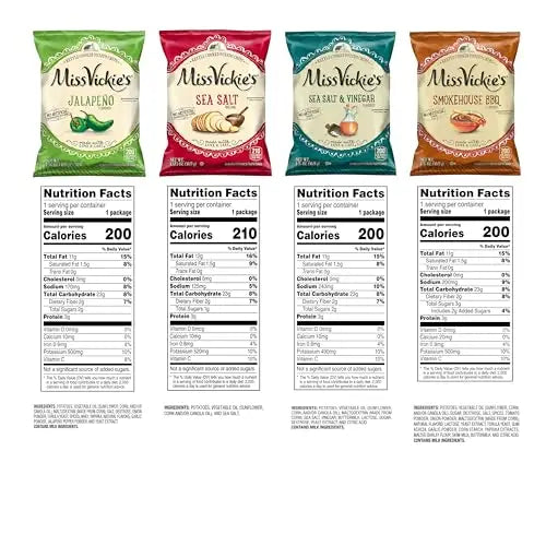 Miss Vickie’s Kettle Cooked Potato Chips Variety Pack 1.375 Ounce (Pack of 28) - Potato Chips