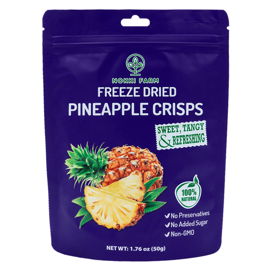 Nokki Farm Freeze-Dried Pineapple - (1.76oz or Mini Six Pack) - Regular - Fruit Snacks