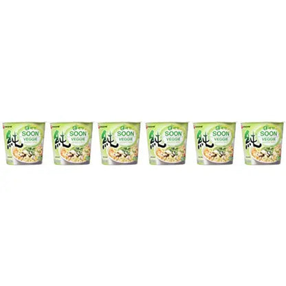 Nongshim Soon Instant Vegan Ramen Noodle Soup Cup 6 Pack Microwaveable Safe Cup Vegan Meatless Ramen