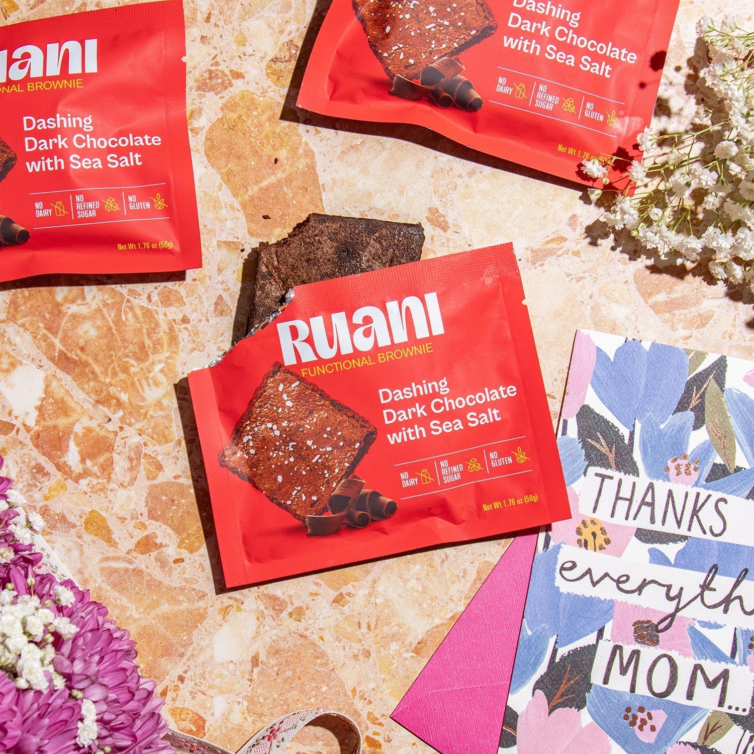 Ruani Dashing Dark Chocolate Brownie with sea salt - 6 pack - Brownie