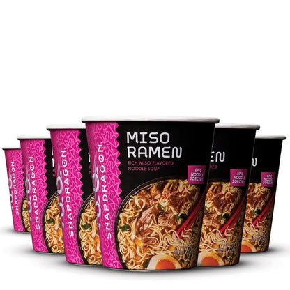 Instant Miso Noodle Bowls bundle with 6 cups, gluten free, quick meals