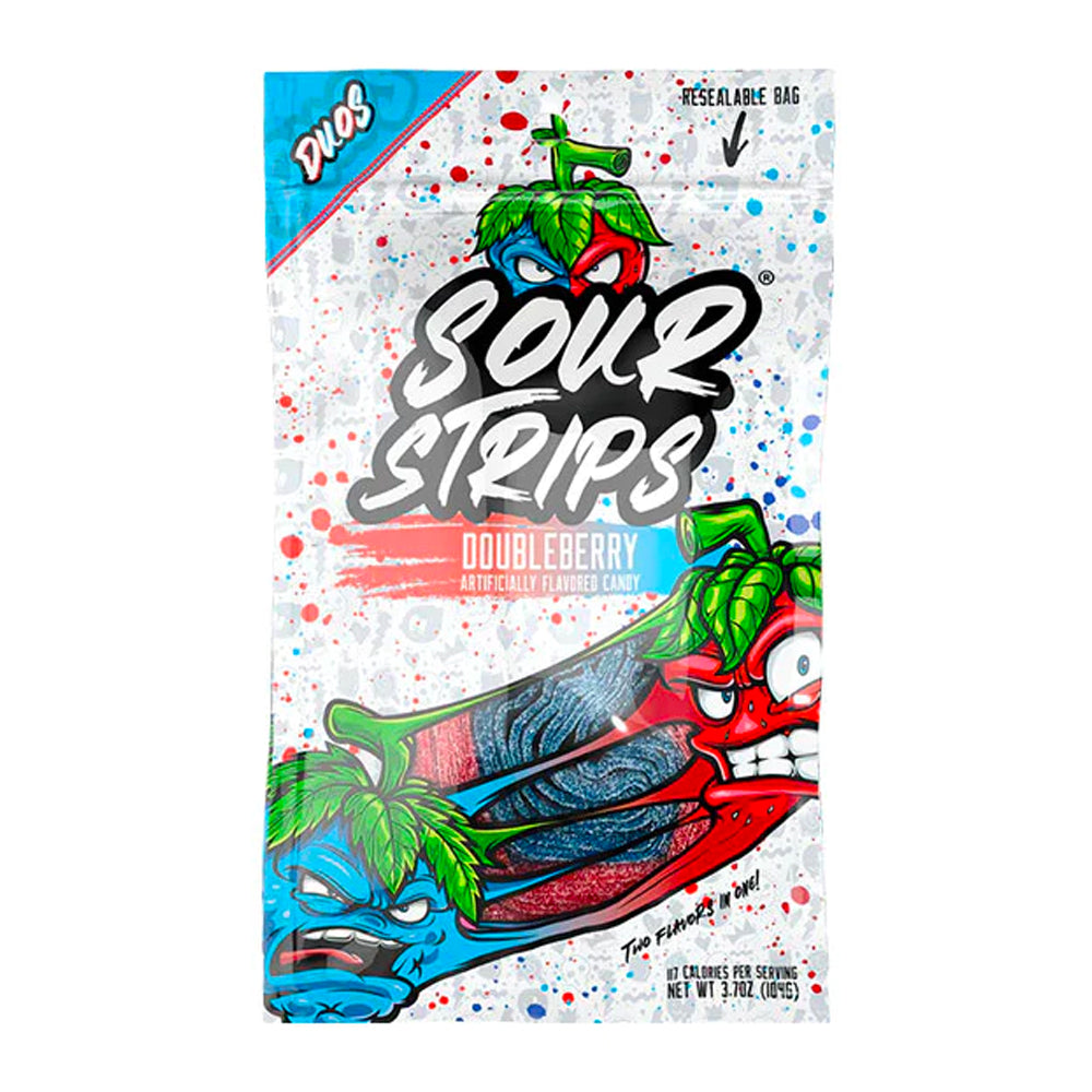 Sour Strips Double Berry (104g) - Gummy Candy