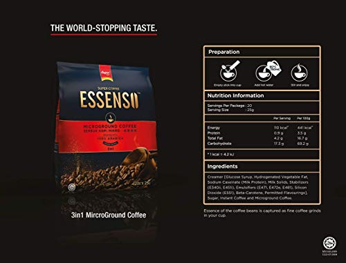 SUPER COFFEE ESSENSO 3 in 1 Instant Coffee (20 sachets) Imported from Malaysia - Coffee